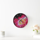 roze gele roos ronde klok (Huis)