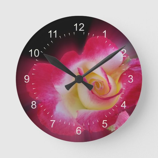 roze gele roos ronde klok (Voorkant)