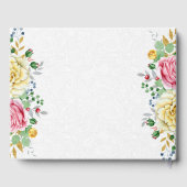 Roze & Gele Rose Bloemen Boeket Gastenboek (Achterkant)