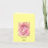 Roze Gele Rose Verjaardag Kaart (Achterkant)