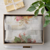 Roze gele roze  Frans Tekstpapier Tissuepapier (Geschenk)