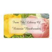 Roze gele rozen Aangepaste bibliotheek van labels (Voorkant)