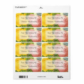 Roze gele rozen Aangepaste bibliotheek van labels (Full Sheet)