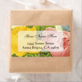 Roze gele rozen Aangepaste grote Adresetiketten Etiket (Insitu)