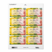 Roze Gele Rozen Aangepaste Grote Adreslabels Etiket (Full Sheet)