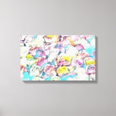 Roze gele rozen schilderend Ruitend Canvas Afdrukk (Voorkant)