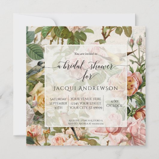  roze gele rozenbloem kaart (Voorkant)