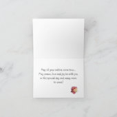 Roze, gele rozenbloemen Happy Birthday Kaart (Binnen)