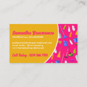 Roze gele schoonmaakservice voor moderne woningen visitekaartje (Achterkant)