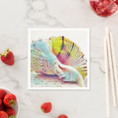 Roze gele seizoenshellen waterverf Papier servet (Insitu)