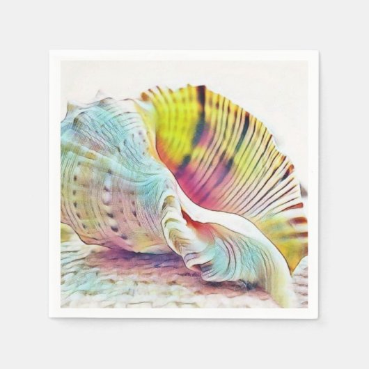 Roze gele seizoenshellen waterverf Papier servet (Voorkant)