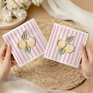 Roze & Gele Sinaasappel Citrus Baby Shower Servet