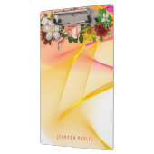 Roze gele Sjabloon Floral Colorful Waterverf Klembord (Links)