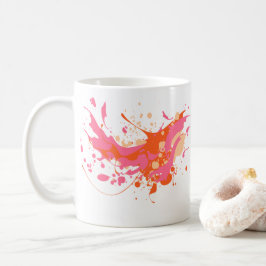 Roze Gele Splash Artistiek Koffiemok