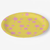 Roze gele sterren Kinder Baby Circus Partij Papieren Bordje (Gekanteld)