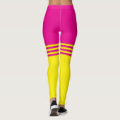 Roze/Gele Streep Leggings door Francoise (Achterkant)