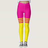 Roze/Gele Streep Leggings door Francoise (Voorkant)