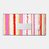 Roze gele streepprint voor de zomer bureaumat (Keyboard & Muis)