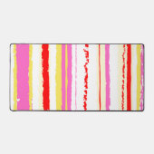 Roze gele streepprint voor de zomer bureaumat (Voorkant)