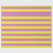 Roze Gele Strepen Cadeaupapier (Vlak)