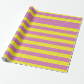 Roze Gele Strepen Cadeaupapier (Uitgerold)