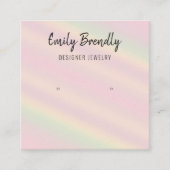 Roze Gele Strepen Oorbel Display Visitekaartje (Voorkant)