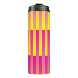 Roze Gele Strepen Patroon Thermosbeker