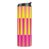 Roze Gele Strepen Patroon Thermosbeker (Gedraaid links)