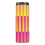 Roze Gele Strepen Patroon Thermosbeker (Achterkant)