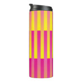 Roze Gele Strepen Patroon Thermosbeker (Geroteerd rechts)