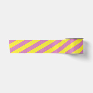 Roze Gele Strepen Satijnen Lint