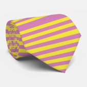 Roze Gele Strepen Stropdas (Opgerold)