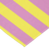 Roze Gele Strepen Tafelkleed (Gekanteld)
