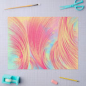 Roze & Gele Swirls met verfspatten Tissuepapier (Craft)