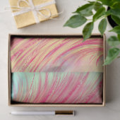 Roze & Gele Swirls met verfspatten Tissuepapier (Geschenk)