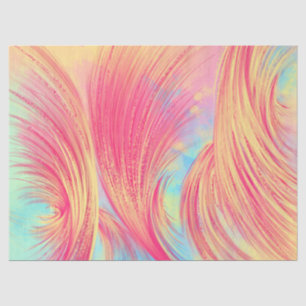 Roze & Gele Swirls met verfspatten Tissuepapier
