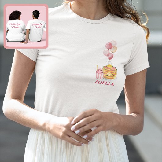 Roze Gele Taart Cupcake Verjaardag Meisje Mam T-shirt