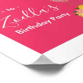 Roze Gele Taart Cupcake Welkom Party Sign Poster (Hoek)