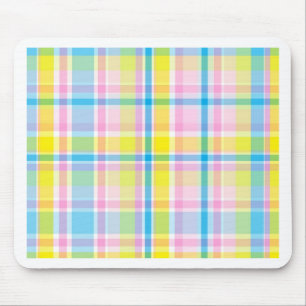 Roze gele tartaanpatroon accessoires trendy muismat