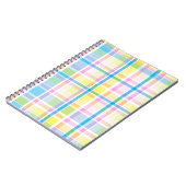 Roze gele tartaanpatroon accessoires trendy notitieboek (Linkerzijde)