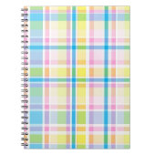Roze gele tartaanpatroon accessoires trendy notitieboek (Voorkant)