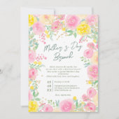 Roze gele tuin bloem waterverf Moederdag Kaart (Voorkant)