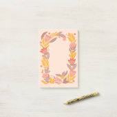 Roze gele tuinbloem. Botanische bloemen Post-it® Notes (Op bureau)