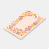 Roze gele tuinbloem. Botanische bloemen Post-it® Notes (Schuin)