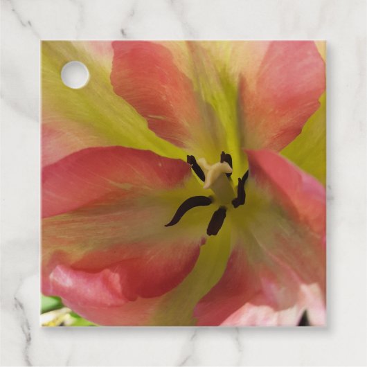 Roze & Gele Tulp  Bedankjes Labels (Voorkant)