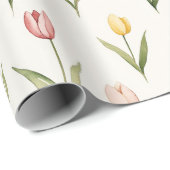 Roze Gele Tulp Bloemen Pasen Cadeaupapier (Rol Hoek)