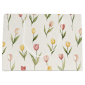 Roze Gele Tulp Bloemen Pasen Groot Cadeauzakje (Voorkant)