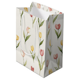 Roze Gele Tulp Bloemen Pasen Medium Cadeauzakje