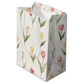 Roze Gele Tulp Bloemen Pasen Medium Cadeauzakje (Achterkant Gekanteld)