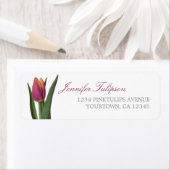 Roze & Gele Tulp Terugkeeradresetiketten Etiket (Insitu)